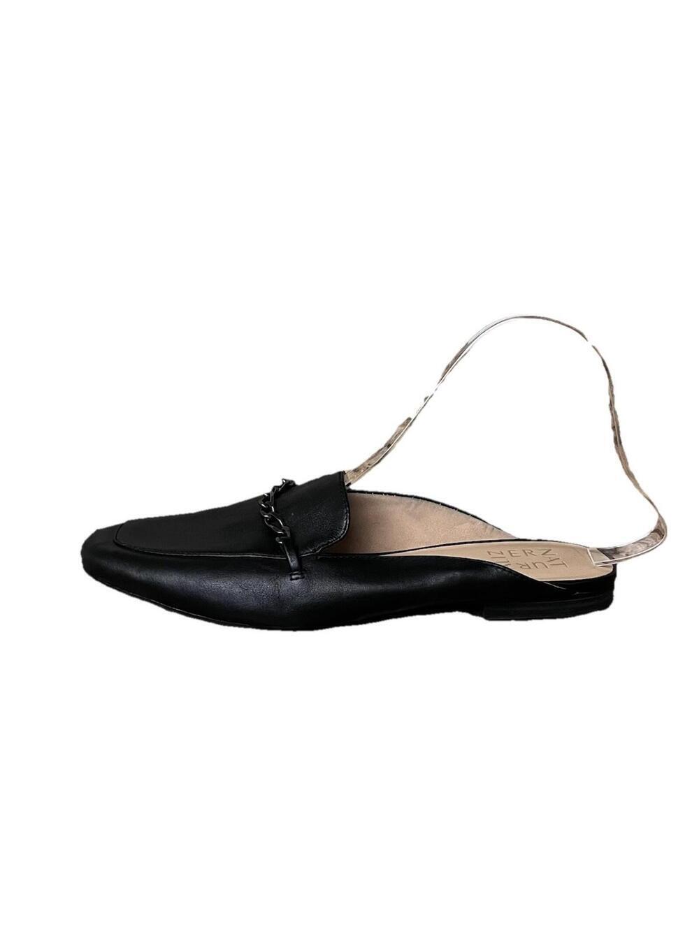 Naturalizer Emilie Mule Loafers 7.5 Black Leather Slip On Comfort Business